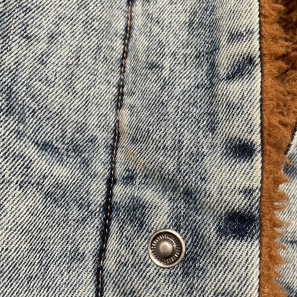 NEW Buffalo David Bitton Blue Mens Acid Wash Sherpa Denim Jacket - Large - Picture 9 of 13
